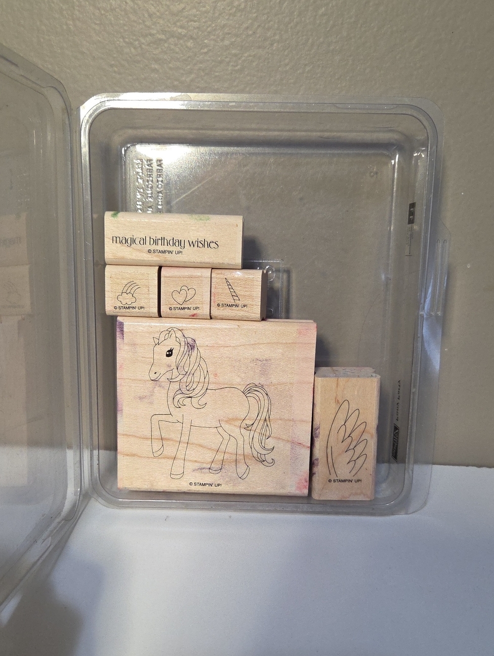 Pony Party Wooden Stampin Up Stamp Set